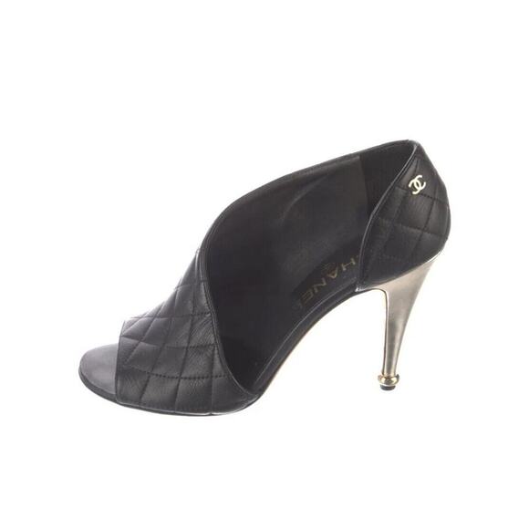 CHANEL CC Logo D'Orsay Karl Lagerfeld Pumps Black High Heel Sz 8US8, …